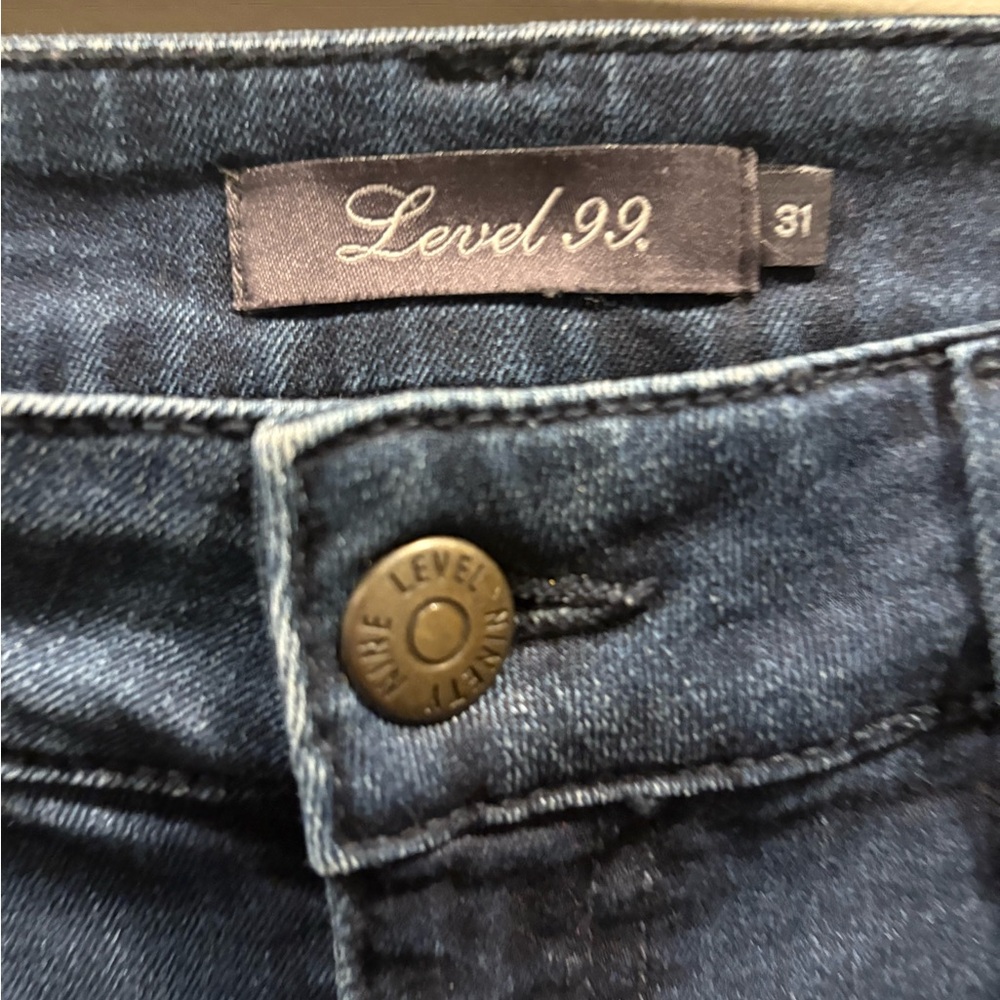 Level 99 Dark Blue Skinny Jeans - Picture 3 of 6